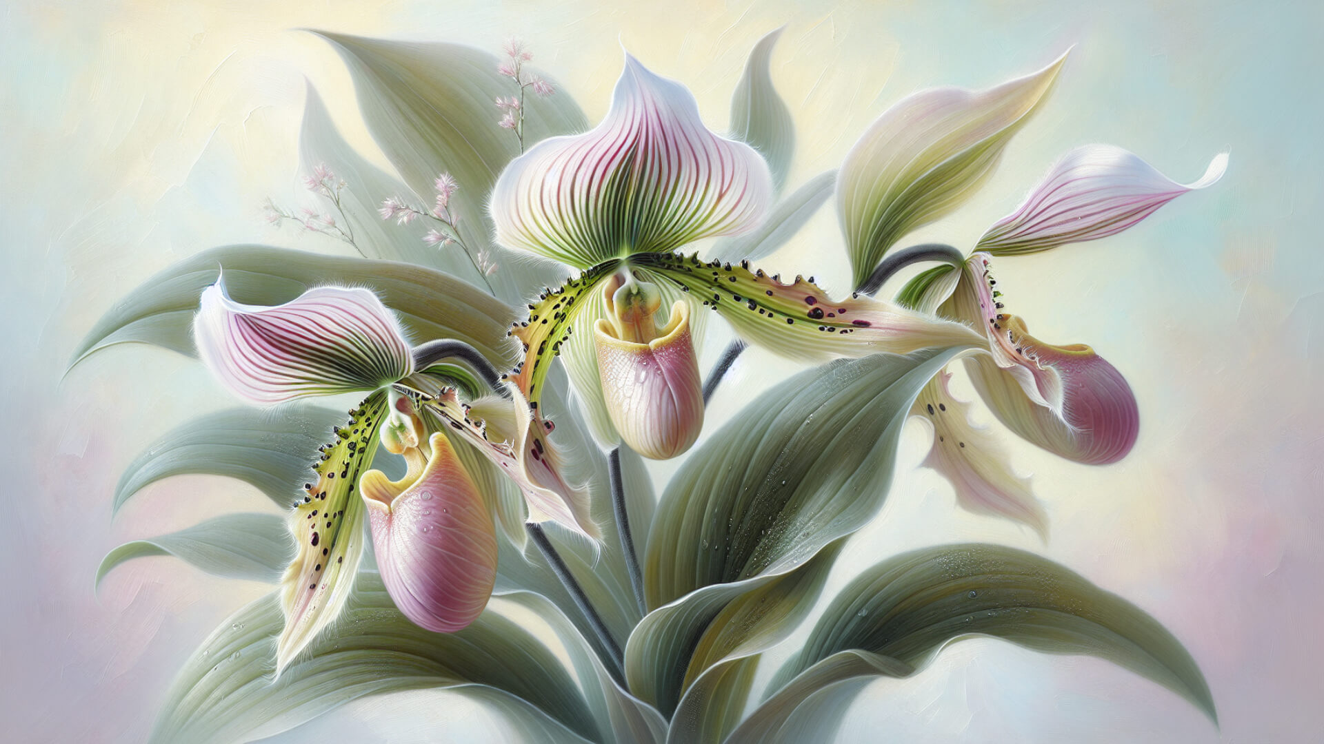 Paphiopedum painting Paphiopedum painting